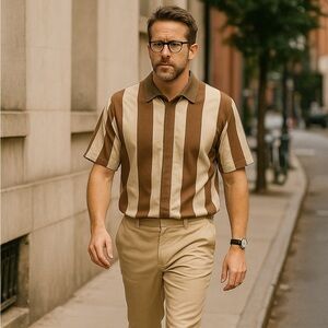 Vintage Silk 90s Mod Stripes Shirt S